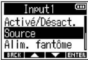ZOOM F3 - Sélection des sources d'entrée - 1
