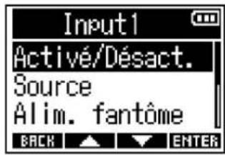 ZOOM F3 - Pressez pour l'entrée dont vous souhaitez faire les réglages. - 2