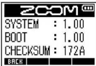 ZOOM F3 - Vérification des versions de firmware - 3