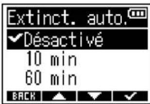ZOOM F3 - Réglage de la temporisation d'extinction automatique - 4