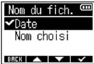 ZOOM F3 - Réglage du mode d'appellation des fichiers d'enregistrement - 4
