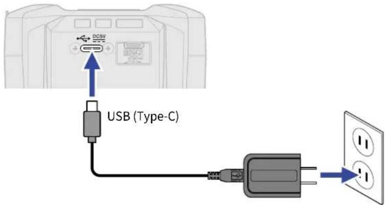 ZOOM F3 - Connexion d'un adaptateur secteur - 1