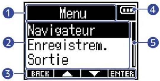 ZOOM F3 - Écran Menu - 1