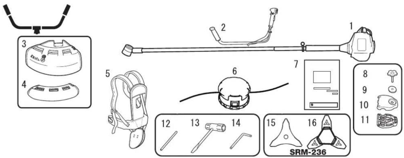 ECHO SRM236TES - Packing list - 2
