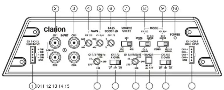 CLARION APX490M - INPUT CONNECTIONS AND AUDIO CONTROLS - 1
