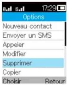 ALCATEL 1068 - Supprimer un contact - 1
