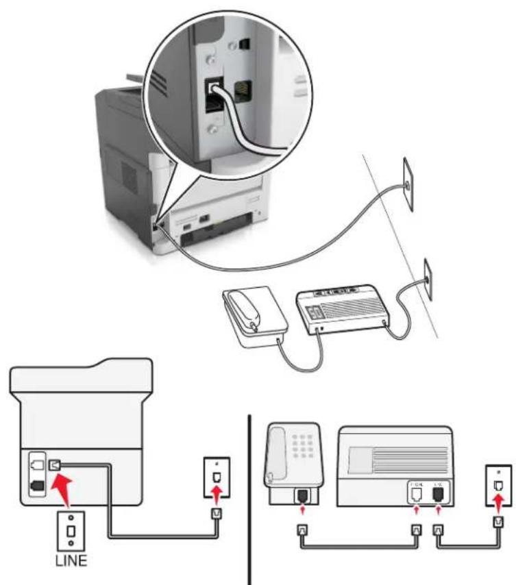 LEXMARK MX317 - Connecté à différentes prises murales - 1