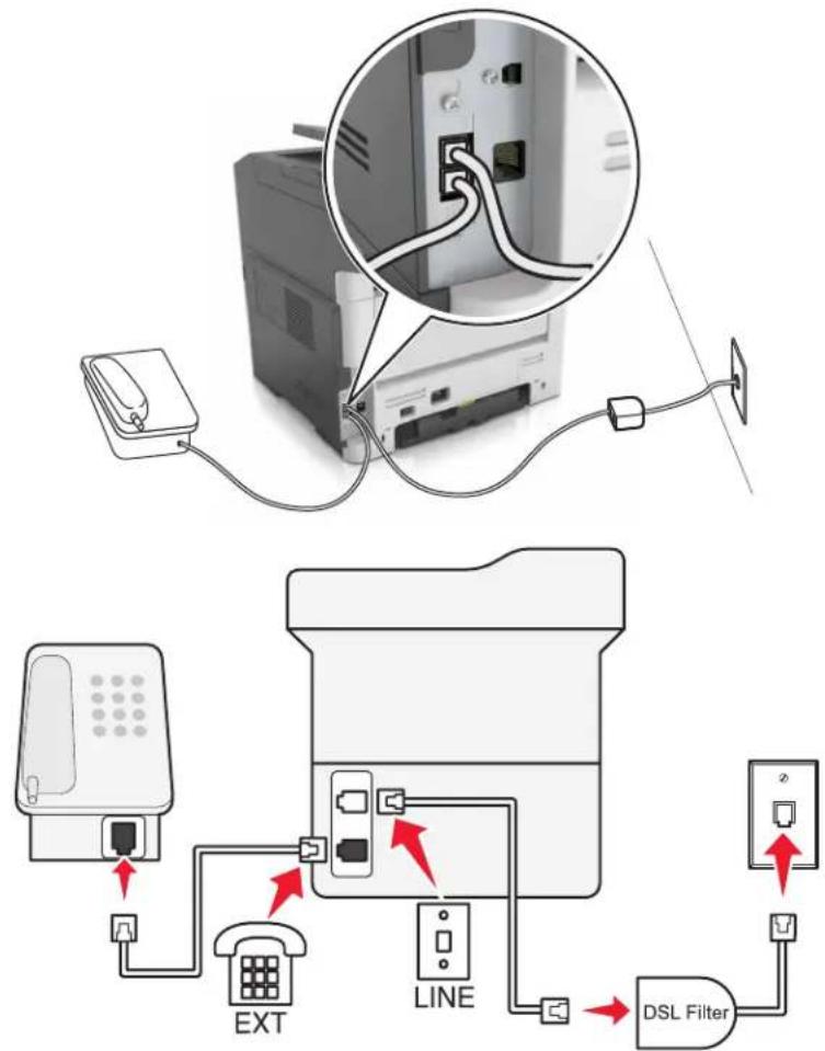 LEXMARK MX317 - Configuration de la télécopie à l'aide d'une ligne DSL - 3