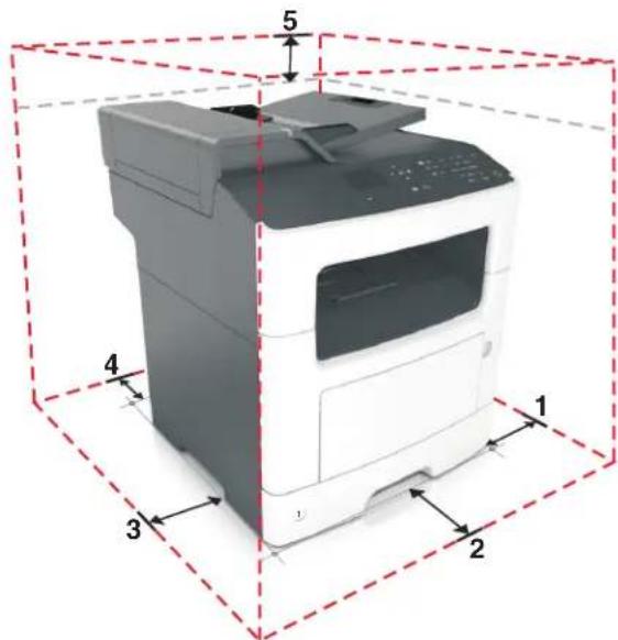 LEXMARK MX317 - Choix d'un emplacement pour l'imprimante - 2
