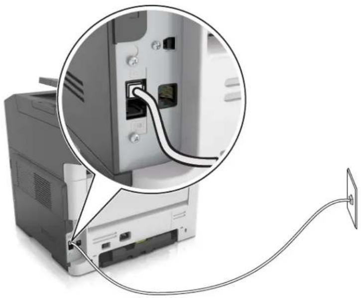 LEXMARK MX317 - Configuration 1: l'imprimante est connectée à une ligne de télécopie dédiée - 1