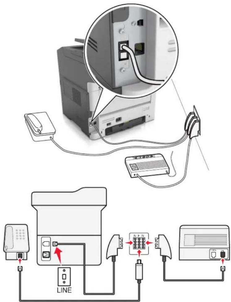 LEXMARK MX317 - Connexion de l'imprimante à une prise murale en allemagne - 1