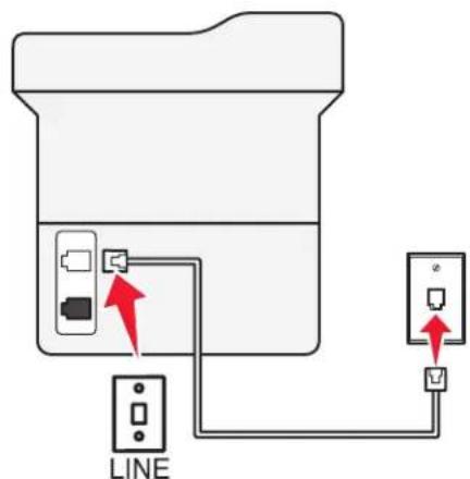 LEXMARK MX317 - Configuration 1: l'imprimante est connectée à une ligne de télécopie dédiée - 2