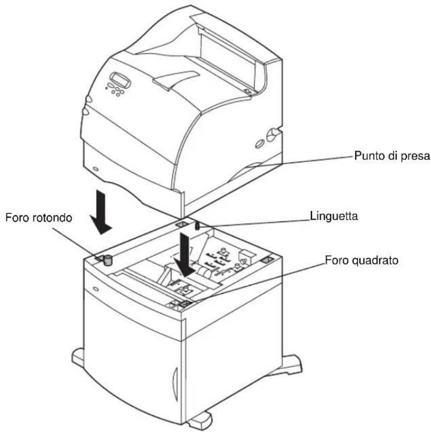 LEXMARK Optra T610 - Installazione del cassetto da 2000 fogli - 1