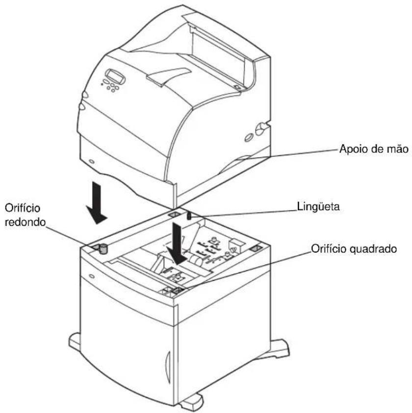 LEXMARK Optra T610 - Instalar a bandeja de 2000 folhas - 1