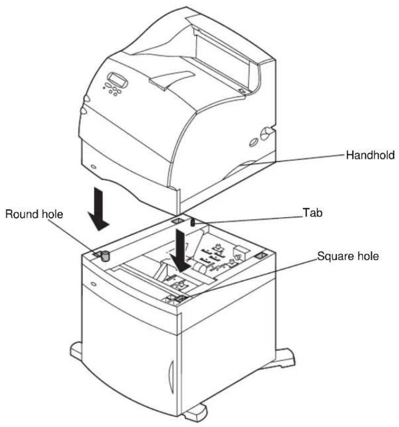 LEXMARK Optra T610 - Installing the 2000-Sheet Printer - 1
