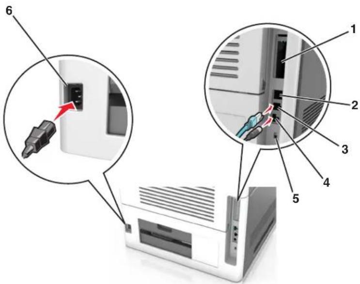 LEXMARK M5170 - Connexion des cables - 1