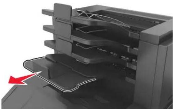 LEXMARK M5170 - Introduction correcte du papier dans les receptacles de type boite aux lettres en option - 1