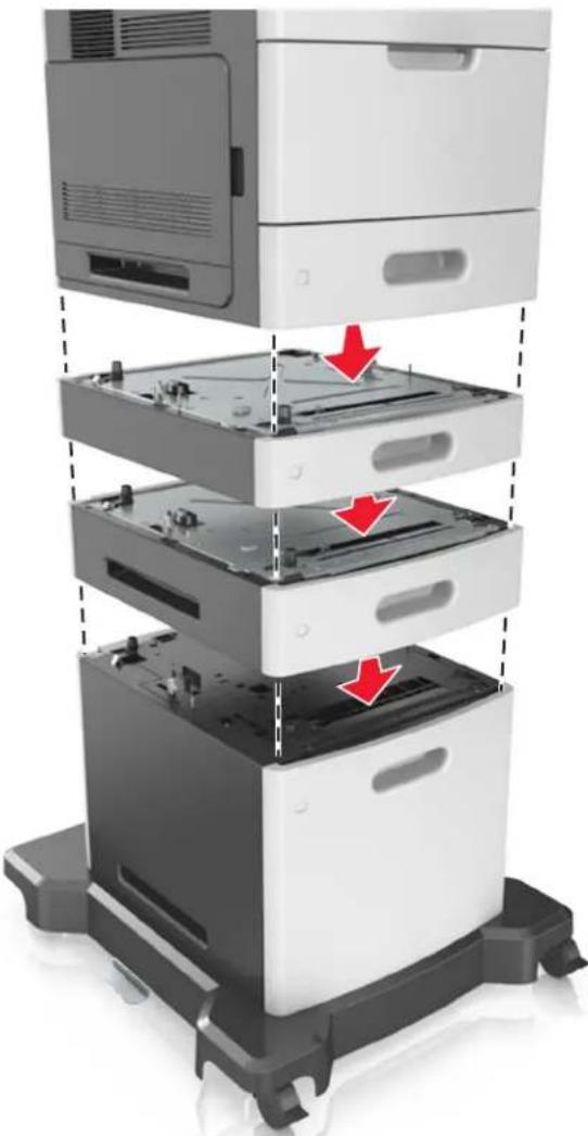 LEXMARK M5163 - Installation des tiroirs optionnels - 6