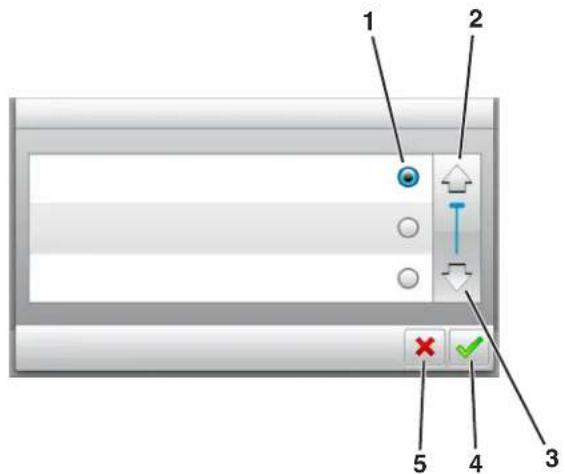 LEXMARK M5163 - Utilisation des boutons de l'écran tactile - 1