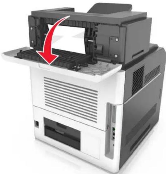 LEXMARK M5163 - Bourrage papier dans le réceptacle d'extension de sortie - 1