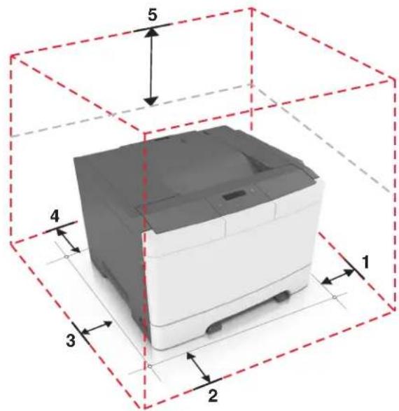 LEXMARK CS317 - Choix d'un emplacement pour l'imprimante - 2