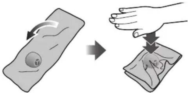 TECHNICS EAHAZ40 - Mettre entre un chiffon doux et sec, appuyer fermement 3 à 5 fois pour s'assurer que l'humidité est éliminée. - 1