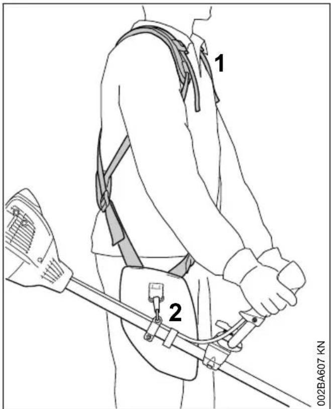 STIHL FS 260 - Utilisation du harnais - 1