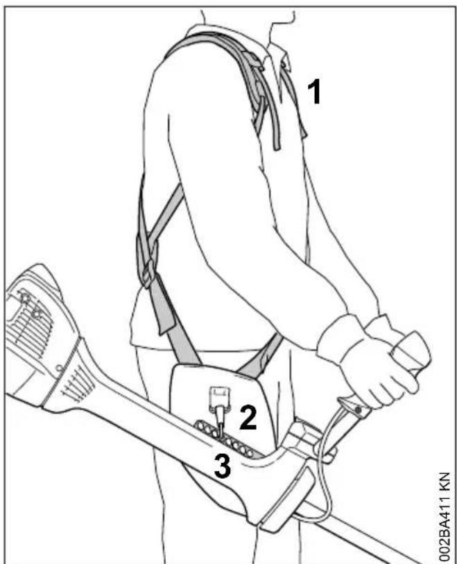 STIHL FS 260 - Utilisation du harnais - 1
