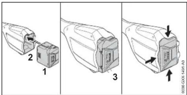 STIHL FSA 60 R - Introduction de la batterie - 1