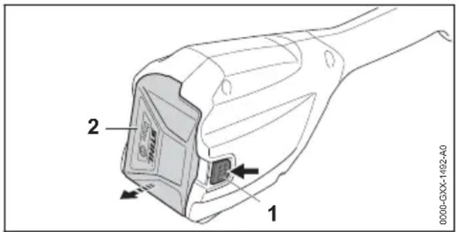 STIHL FSA 60 R - Estrarre la batteria - 1