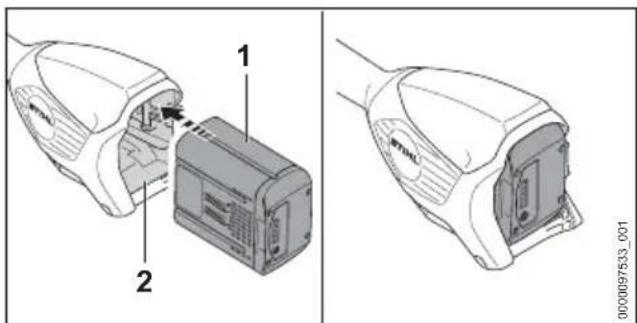 STIHL FSA 86 R - Accu plaatsen - 1