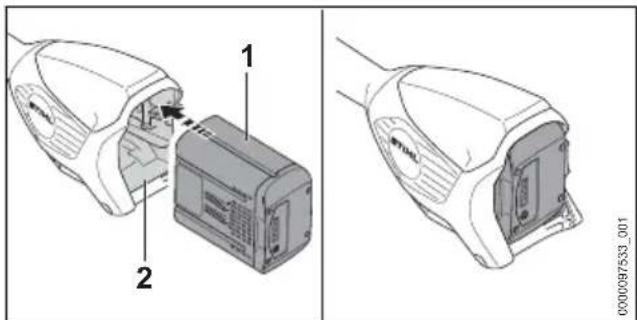 STIHL FSA 86 R - Inserire la batteria - 1