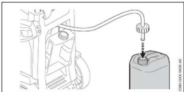 STIHL RE 170 Plus - Aspiration de détergent à partir d'un bidon séparé - 1