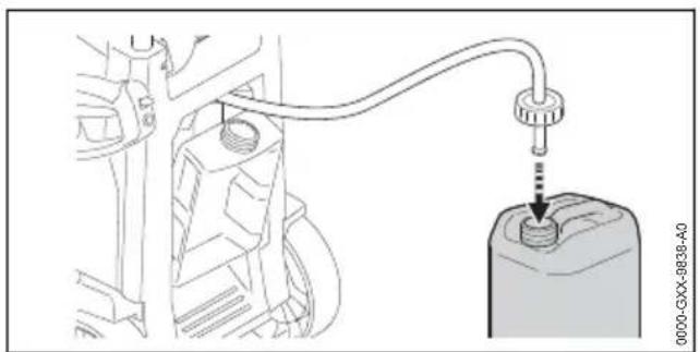 STIHL RE 170 Plus - Reinigungsmiddel aanzuigen uit los rei-nigingsmiddelreservoir - 1