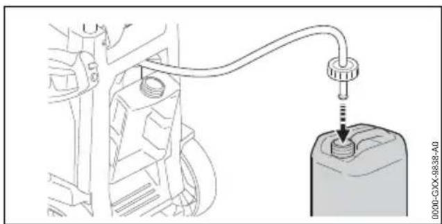 STIHL RE 170 Plus - Reinigungsmittel aus separates Reinigungsmittelbehälter ansaugen - 1