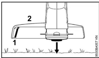 STIHL FSE 52 - Stäng av maskinen Justering av skärträden - 2