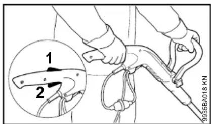 STIHL FSE 52 - Ligar o aparelho - 1