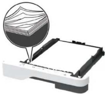 LEXMARK MX431 - Chargement correct du papier Chargement incorrect du papier - 2