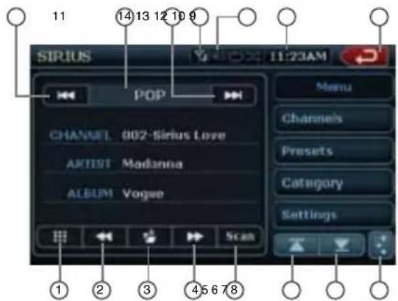 CLARION NX409 - Selecting a Satellite Radio mode - 1