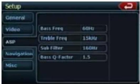 CLARION NX409 - ASP Setup Menu - 1