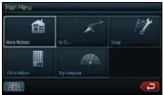 CLARION NX409 - Commandes de l'écran du menu principal - 1