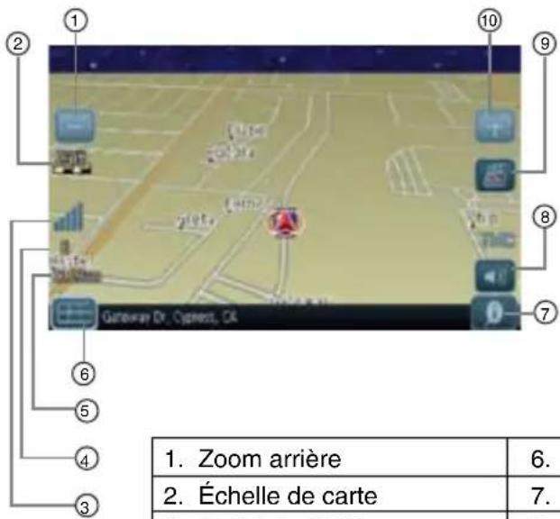 CLARION NX409 - Affichage de la carte de navigation - 8