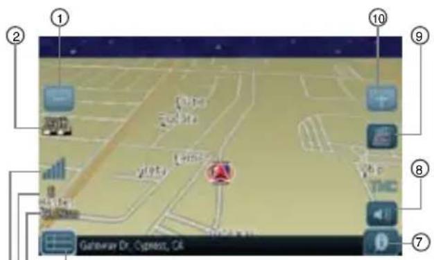 CLARION NX409 - Displaying the Navigation Map - 9