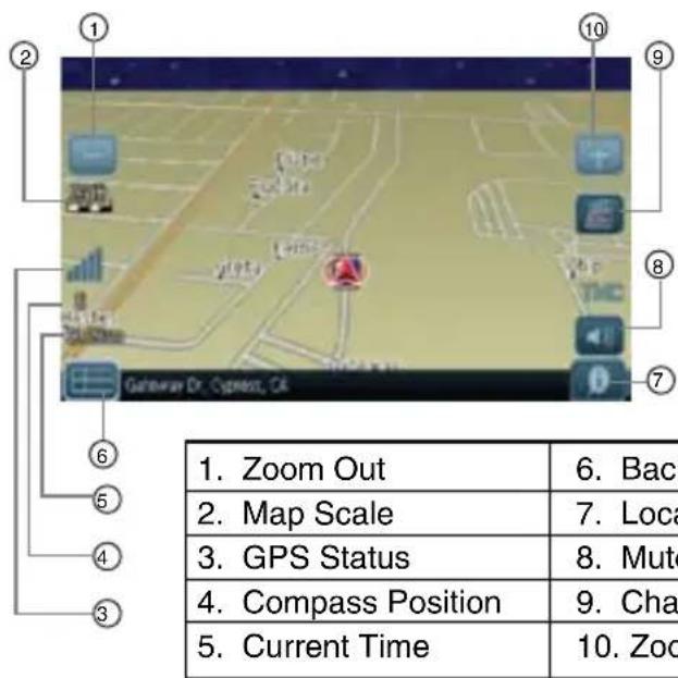 CLARION NZ409 - Displaying the Navigation Map - 9