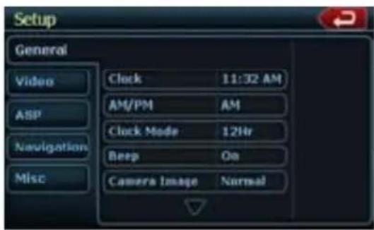 CLARION NZ409 - General Setup Menu - 1