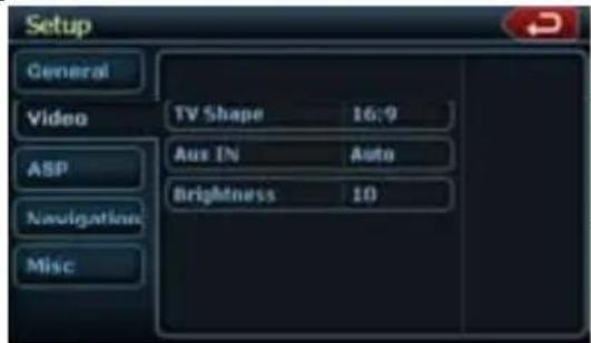 CLARION NZ409 - Menu Setup: Video - 1