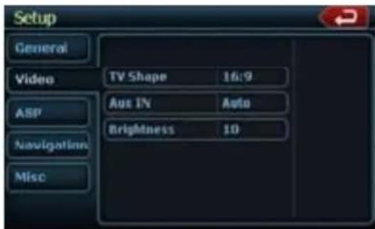 CLARION NZ409 - Video Setup Menu - 1