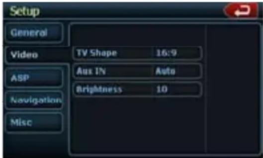 CLARION NZ409 - Selection du menu de configuration DVD - 1
