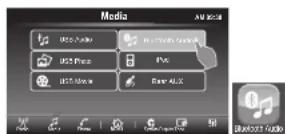 CLARION FX508 - Selectionner le mode BluetoothAudio. - 1