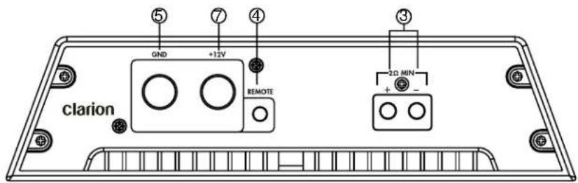 CLARION APX2181 - Conexiones de energía y altavoces - 4
